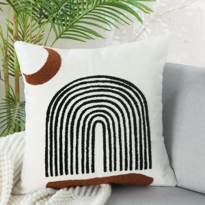 Moon Pattern Pillowcase 18x18 inches, Soft Woven Square Cushion Cover