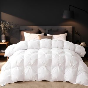 White Goose Down Comforter, Luxurious Pleated Down Filling