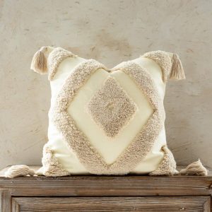 Tassel Geometric Pattern Square Pillowcase 18x18 inches