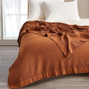Cotton Waffle Blanket, Extra Large, Lightweight and Breathable